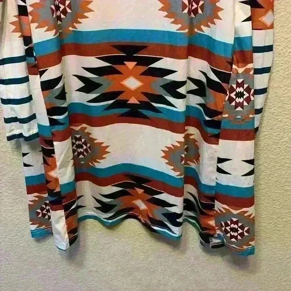 Long western open cardigan sz S cowgirlcore long cardigan fall cowgirl Aztec - Picture 9 of 10